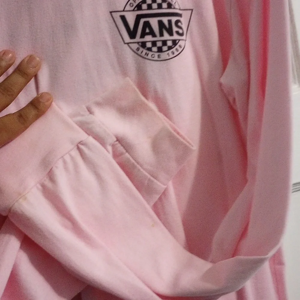 Vans Off the Wall Since 1966 Mens Light Pink Graphic Hooded Long Sleeve - Picture 5 of 6